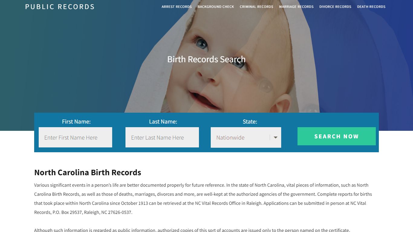 North Carolina Birth Records | Enter Name and Search. 14Days Free